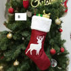 Picture of CHRISTMAS STOCKING RED REINDEER 46CM